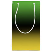 ジャマイカカラーグラデーショングラデーション緑と黄 スモールペーパーバッグ (正面)