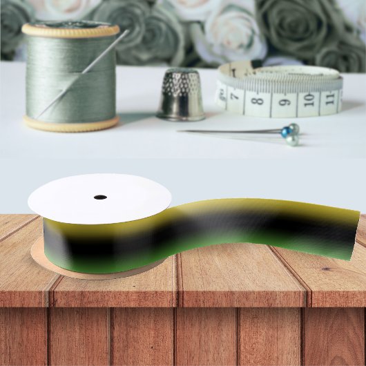 ジャマイカカラーグラデーション黒、黄、緑 サテンリボン