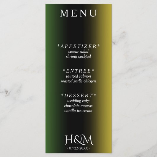 ジャマイカカラーズグラデーションジャマイカウェディングレセプション メニュー (正面)