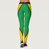 ジャマイカカラーズグリーンブラック&金ゴールドジャマイカスポーツ レギンス (裏面)
