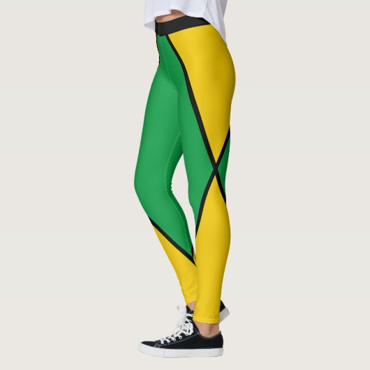 ジャマイカカラーズグリーンブラック&金ゴールドジャマイカスポーツ レギンス (左)