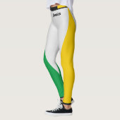 ジャマイカカラーズグリーンブラック&金ゴールドジャマイカスポーツ レギンス (左)