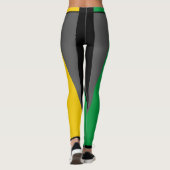 ジャマイカカラーズグリーンブラック&金ゴールドジャマイカスポーツ レギンス (裏面)