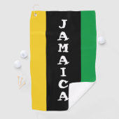 ジャマイカカラーズグリーン金ゴールドブラックジャマイカ ゴルフタオル (インサイチュ)