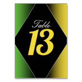 ジャマイカカラーズグリーン金ゴールドレカリブのストラン テーブルナンバー (裏面)