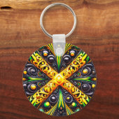 ジャマイカカラーズ付きキーチェーンデザイン キーホルダー (裏面)