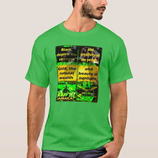 ジャマイカカラーデザイナーシャツのモダン定義 Tシャツ (正面)