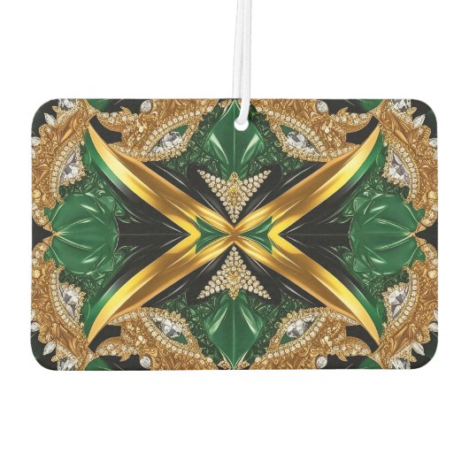 ジャマイカカラー付きカーエアフレザーデザイン カーエアーフレッシュナー (裏面)