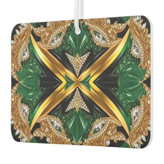 ジャマイカカラー付きカーエアフレザーデザイン カーエアーフレッシュナー (左)