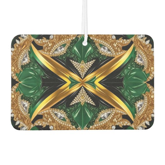 ジャマイカカラー付きカーエアフレザーデザイン カーエアーフレッシュナー (正面)