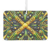 ジャマイカカラー付きカーエアフレザーデザイン カーエアーフレッシュナー (裏面)