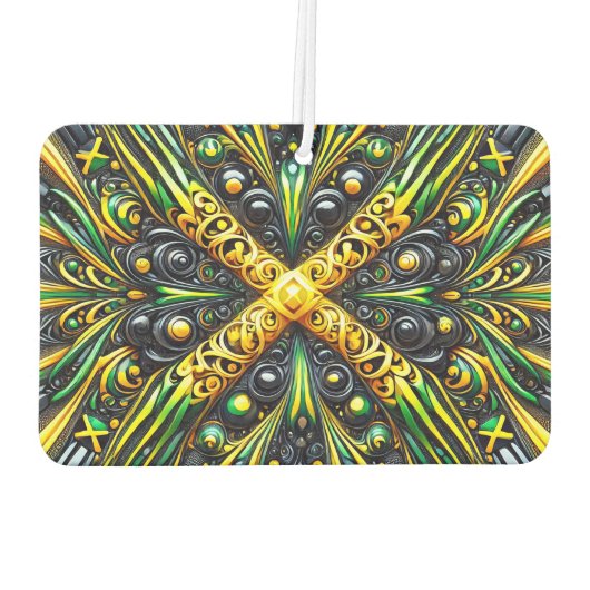 ジャマイカカラー付きカーエアフレザーデザイン カーエアーフレッシュナー (裏面)