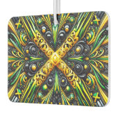 ジャマイカカラー付きカーエアフレザーデザイン カーエアーフレッシュナー (左)