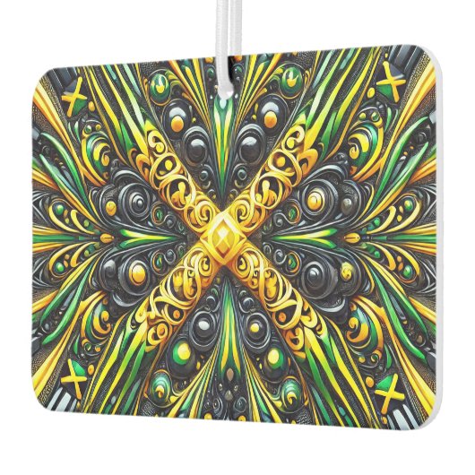 ジャマイカカラー付きカーエアフレザーデザイン カーエアーフレッシュナー (左)