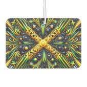 ジャマイカカラー付きカーエアフレザーデザイン カーエアーフレッシュナー (正面)