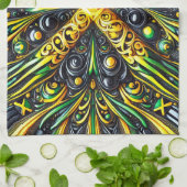 ジャマイカカラー付きキッチンタオルデザイン キッチンタオル (折り畳み)