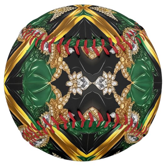 ジャマイカカラー付きソフトボールデザイン ソフトボール (正面)