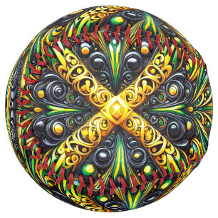 ジャマイカカラー付きソフトボールデザイン ソフトボール