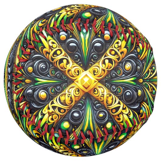 ジャマイカカラー付きソフトボールデザイン ソフトボール (正面左)