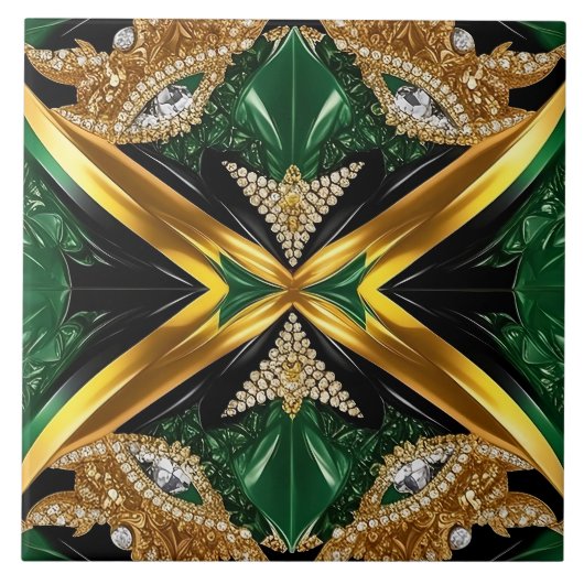 ジャマイカカラー付きタイルモダンデザイン タイル (正面)