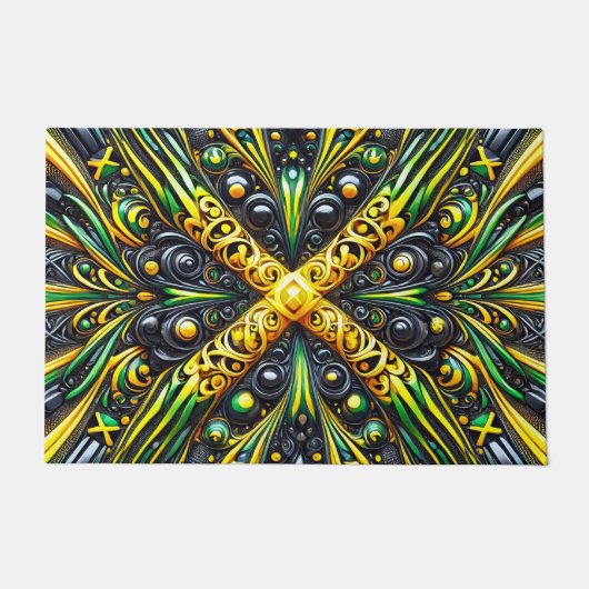 ジャマイカカラー付きドアマットデザイン ドアマット (正面)