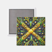 ジャマイカカラー付きマグネットデザイン マグネット (正面/裏面)