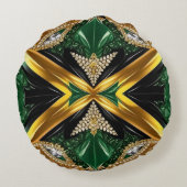 ジャマイカカラー付きラウンド装飾用クッション ラウンドクッション (裏面)