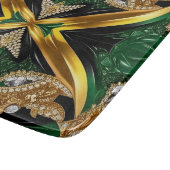 ジャマイカカラー付き小さなガラス板 カッティングボード (角)