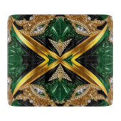 ジャマイカカラー付き小さなガラス板 カッティングボード (正面)