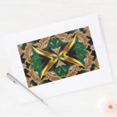 ジャマイカカラー付き長方形シール 長方形シール (封筒)