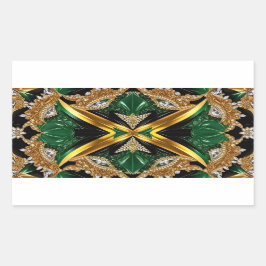 ジャマイカカラー付き長方形シール 長方形シール