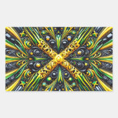 ジャマイカカラー付き長方形シール 長方形シール (正面)