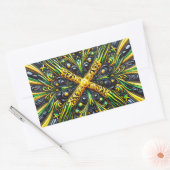 ジャマイカカラー付き長方形シール 長方形シール (封筒)