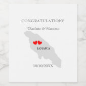 ジャマイカカリブのウェディングお祝い ワインラベル (シングルラベル)