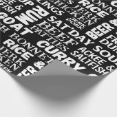 ジャマイカカリブのシェフパターン(の模様が)ある誕生日 ラッピングペーパー (角)