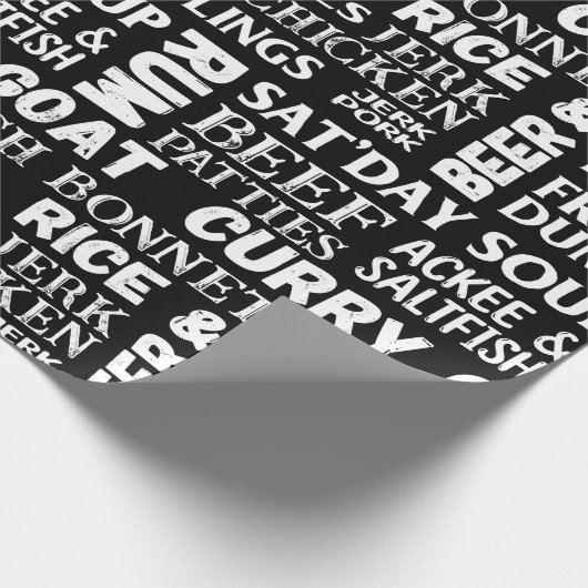 ジャマイカカリブのシェフパターン(の模様が)ある誕生日 ラッピングペーパー (角)