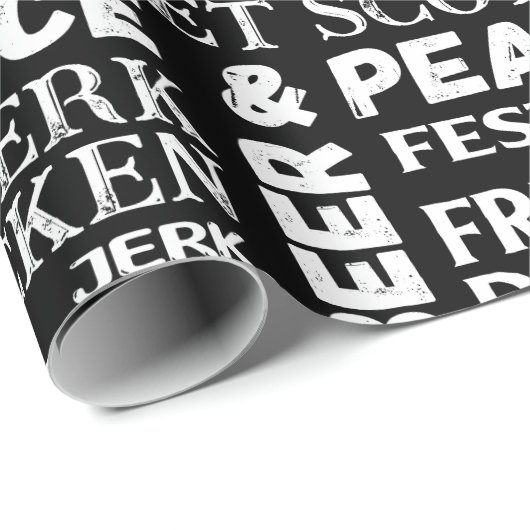 ジャマイカカリブのシェフパターン(の模様が)ある誕生日 ラッピングペーパー (ロールコーナー)