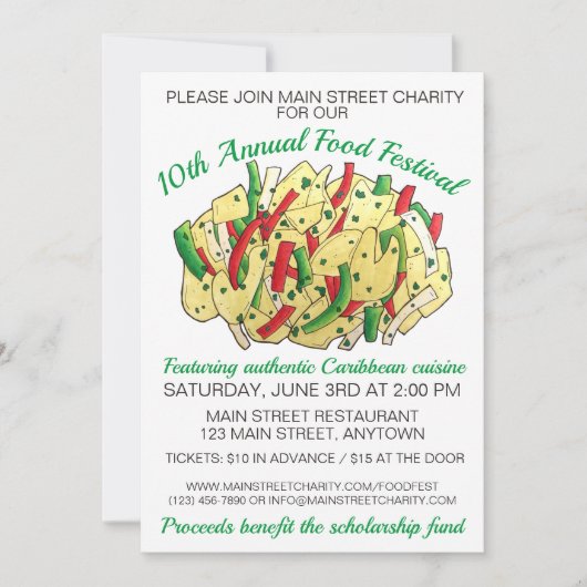 ジャマイカカリブのフードフェスティバルアキー&サルトフィッシュ 招待状 (正面)