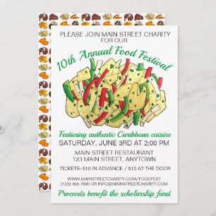 ジャマイカカリブのフードフェスティバルアキー&サルトフィッシュ 招待状