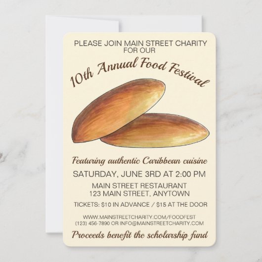 ジャマイカカリブのフードフェスティバルブラケーキ 招待状 (正面)