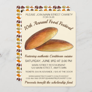 ジャマイカカリブのフードフェスティバルブラケーキ 招待状