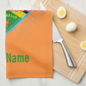 ジャマイカカリブのレトロ国旗の休暇ヴィンテージ キッチンタオル (四つ折り)