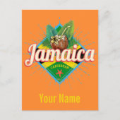 ジャマイカカリブのレトロ国旗の休暇ヴィンテージ シーズンポストカード (正面)