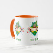 ジャマイカカリブのレトロ国旗の休暇ヴィンテージ マグカップ (正面左)