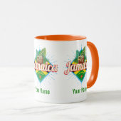 ジャマイカカリブのレトロ国旗の休暇ヴィンテージ マグカップ (正面右)