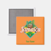 ジャマイカカリブのレトロ国旗の休暇ヴィンテージ マグネット (正面/裏面)