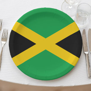 ジャマイカカリブの・ジャマイカ国旗 ペーパープレート
