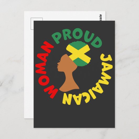ジャマイカカントリー国旗のルーツ誇りを持ったジャマイカウーマン ポストカード (正面/裏面)