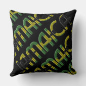 ジャマイカカントリー国旗の色タイポグラフィ土産 クッション (裏面)