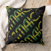 ジャマイカカントリー国旗の色タイポグラフィ土産 クッション (ブランケット)